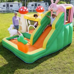 Kid Inflable Jump Castle Bounce House Indoor Jumping Jumping Jumper Party Entertainment Bouncer Toba Combo de patio trasero Juego de juego Rabbit Playhouse