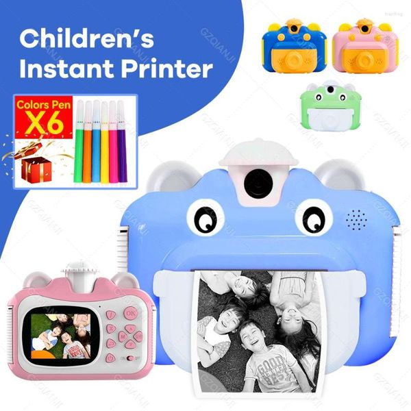 Imprimante de caméra à impression instantanée pour enfants pour enfants jouets impression thermique 1080P HD numérique Po Machine cadeau d'anniversaire