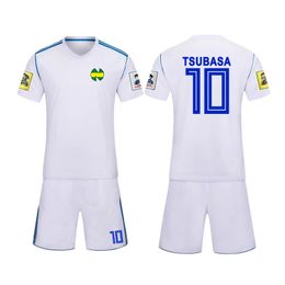 Kind/mannen maat Captain Tsubasa Cosplay Kostuum Japan Frankrijk Spanje Spanje Kits Ozora Oliver Atom White voetbalvoetbaltruiens