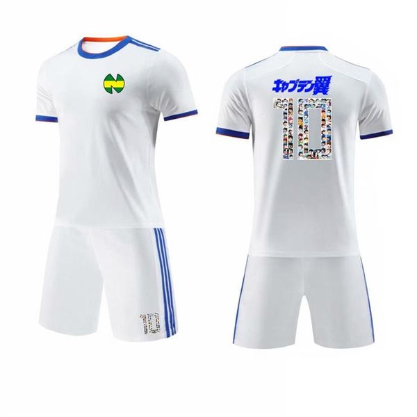 Kid hommes taille Maillots de Foot Captain Tsubasa cosplay Costume Blanc maillots de football Japon France Espagne kits Ozora Oliver Atom foo291J