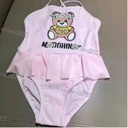 Kind één-stuks badmode ontwerper mode zwempak meiden baby badpak textiel zomer zwemkleding bikini's set zwemkleding zwembikini bikini zwemmen pakken roze