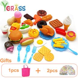 Ensemble de cuisine pour enfants Jouets pour filles Fast Food Jeux de simulation de cuisine Aliments miniatures Jouets Plats Produits pour enfants LJ201009