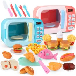 Jouets de cuisine pour enfants, Simulation de four à micro-ondes, Mini nourriture éducative, jeu de simulation de coupe, jeu de rôle pour filles 231228