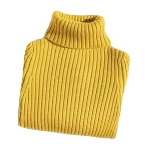 Wintertrui voor jongen voor een jongensmeisje gebreide High Collar Turtleneck pullover Tops Solid Color voor Teutlers Basic Style
