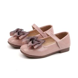 Kid -sandalen voor prinses Fashion Solid Color Children Bow Little Leather Toddler Girls Shoes L2405 L2405