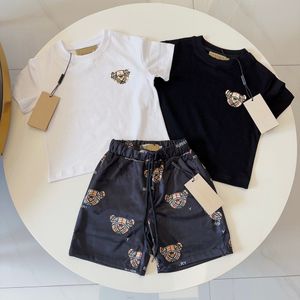 kid sets peuter t-shirt baby set kids designer t-shirt 2pics kinderkleding voor meisjes jongens shirt trainingspakken Korte mouw pakken zomer brief luxe beer