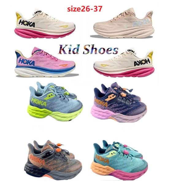 Chaussures pour enfants Designer Hoka Speed Goat 5 Chaussures de course Off Filles Garçons Hokas Clifton 9 Enfants légers et respirants 1 Chaussures de plein air Cloud X Baskets Taille 26-35 89