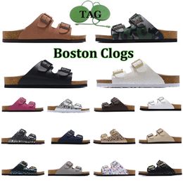 Kid Slippers Boston Clogs Designer Sandaal Sandaal Glijbaan Zomer Kinderen Casual Sandalen schoenen Wit en Zwarte Sliders Suede Snake Leather Buckle -band