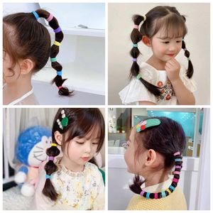 Kind kleine haarbands baby meisje kinderen hoofdbanden kleurrijke elastische haarbind nylon scrunchie haar touw 100 pcs accessoires dh016