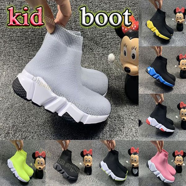 Kid Snow Designer Boot Bottes Big Kids Baby Chidren's Cool Grey Triple Noir Blanc Chaussette Chaussures Bleu Fille Rose Vintage Beige Garçon Extérieur s s