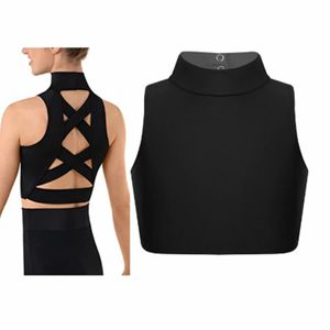 Kid Teens Criss Cross Tank Tops Sin mangas con tiras Danza Crop Top Chica Ballet Danza Entrenamiento Gimnasia Camisetas sin mangas Yoga Activewear 240226