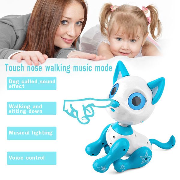 Juguete para chico, Perro Robot para niños, juguete para mascotas, interactivo, inteligente, perro robótico para caminar, juguete musical con sentido táctil, educativo