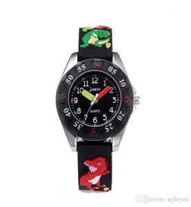 Gamin regarder 3d dessin animé dinosaure charmant enfants filles garçons enfants élèves élèves de quartz regarder très populaire wristwatc horloge sportive 30m 1046740