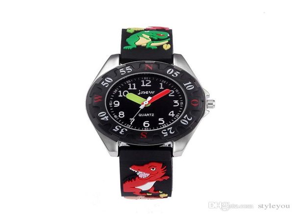 Reloj para niños Dinosaurio de dibujos animados en 3D Niños encantadores Niñas Niños Niños Estudiantes Reloj de pulsera de cuarzo Reloj deportivo muy popular 30 m 4553794