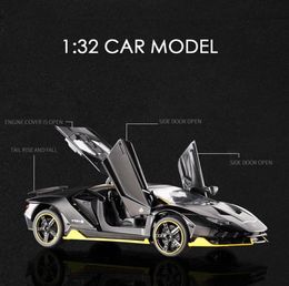 KIDAMI Schaal 132 Aventador 770 Gegoten voertuigmodel Speelgoedauto's Trekauto met geluid Licht Cadeaucollectie voor kinderen Volwassenen Y20037265661