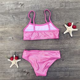 Enfants 2 pièces de maillot de bain filles paillettes de bain en or chaud