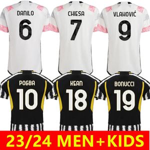 Mannen kinderen 23 24 voetbaltruien Pogba Bonucci Vlahovic McKennie 2023 2024 Pellegrini Cr Locatelli Chiesa Arthur Cuadrado voetbalshirt