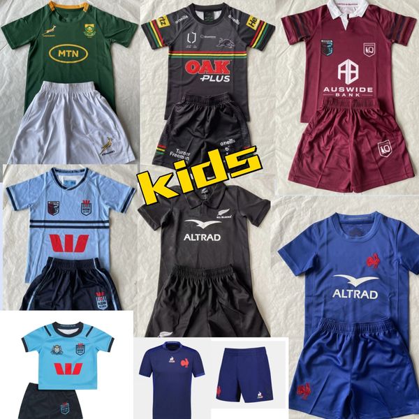 2024 camiseta de rugby francesa Penrith Panthers para niños Nueva Sudáfrica Zelanda BLACKS 2024 Escocia Sur MARU NSW blues Horton camiseta de rugby para niños local visitante talla 16-26