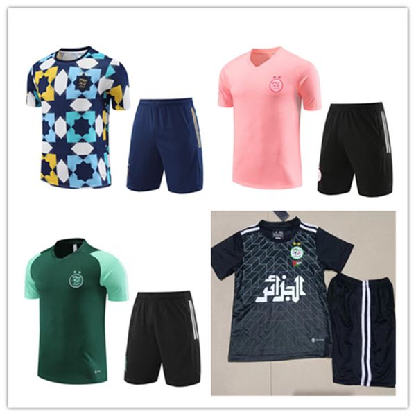 Enfants 23/24 Algérie Survêtement à manches courtes MAHREZ FEGHOUL Maillot de football 2023 Algérie BOUNEDJAH Enquête maillot de foot sportswear Hommes enfants costume d'entraînement de football