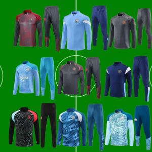 Survêtement homme enfants 23/24 City HAALAND combinaison d'entraînement demi-zip HOMMES Enfants 22/23/24 manches longues vêtements de sport Football 22 2023 garçons filles Survatment Foot chandal