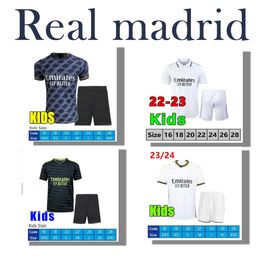 kids 23 24 stuks Real Madrid voetbalshirt Fans versie 2023 2024 Kit Modric Camise Tavini JR Camavin Garomeni mADRIdes shirt kinderset