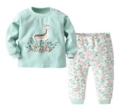 Kinderen 2-delige set pyjama voor peuter jongens ondergoed kleine meisjes nachtkleding kinderen nachtkleding kinderpyjama kind ondergoed zuigelingen S8341780