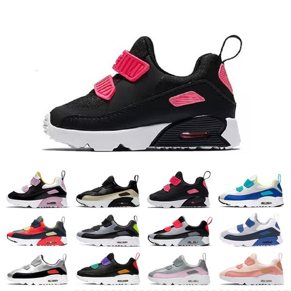 Niños 90 Zapatos 90s zapatillas de deporte para niños pequeños Arctic Pink Black Red Metallic silver Hyper Royal Multi Color Green Volt niños niñas Zapatillas de diseño Zapatillas para correr para niños