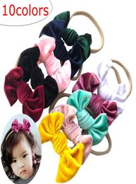 Kinderaccessoires Babyhoofdbanden meisjes pleuche bowknot hoofdband peuter meisje haar bogen schattige nylon haarbanden kinderen accessoire head9393792