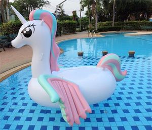 Kinderen Volwassenen's Zomer Opblaasbare Drijvers Buizen Zwemmen Ride-On Pool Beach Toys Opblaasbaar Water Zwemmen Drijvend Rainbow Paard DHL / FedEx Ship
