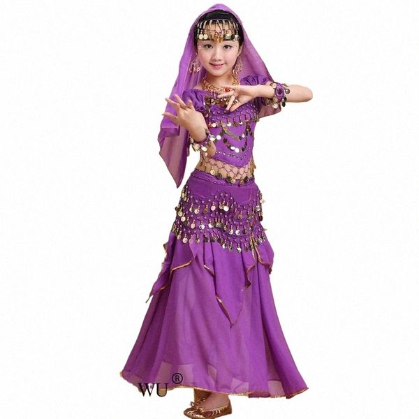 Kidsadult Trajes de danza del vientre Conjunto Trajes de danza oriental Conjunto de danza del vientre Niñas egipcias Bollywood Niños Ropa de danza del vientre o4OI #
