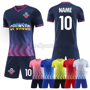 Kinderen volwassen voetbalshirts uniform premium materiaal voor voetbal match 2425 aangepaste shirt shorts tracksuit team ontwerpen 240416