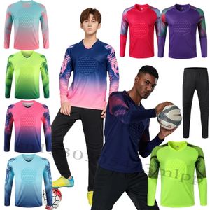 Kinderen Volwassen voetbal Lange mouwen Doel Keeper Uniformen Sporttraining Ademend Top Men Soccer Doelman Jerseys 240416