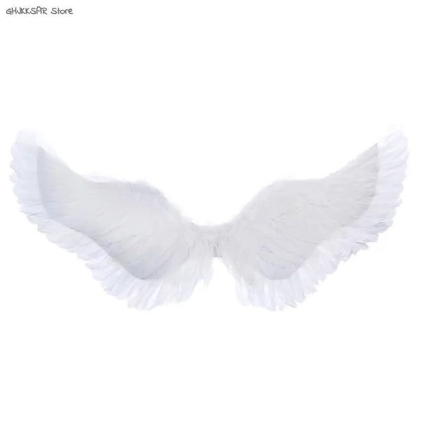 Kids Adult Party Swallow White Angel Wings Feather Wings Wands Cosplay Straps élastiques Anniversaire Mariage Halloween Noël