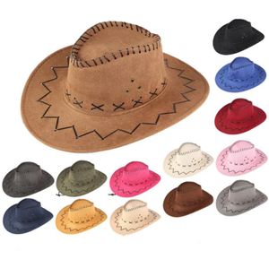 Enfants adulte Western Cowboy chapeau bord incurvé extérieur enfant en bas âge chapeau de soleil enfants cadeaux d'anniversaire casquette de vacances fête chapeaux de plage
