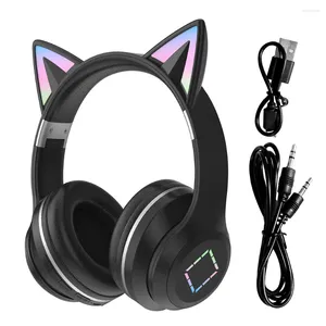 Oreille de chat pour enfants et adultes, câble Audio Radio FM Compatible 5.1, casque de jeu sans fil, mode, Compact, mignon, éclairage rvb