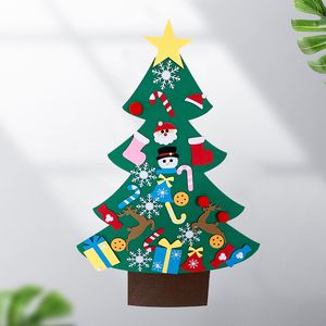 KidsAdults Diy Feel Christmas Tree Family Decoration for Xmas Home Year Gifts Christmas Ornament Santa Claus Xmas Tree 201027