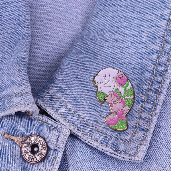 Animales del océano floral ambiental Enamelo Pin de la infancia Citas de películas de películas Broche Insignia de películas de anime lindas Pins de esmalte duro