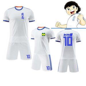 Tailles enfants et hommes Captain Tsubasa cosplay Costume Oliver Atom maillots blancs ATOM france ATTON Maillot de Foot Enfant cos full set235Y