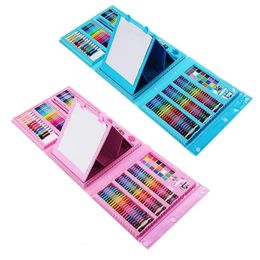 Kids Art Supplies 208 Pièces Dessin Art Créer Kit avec incluse les pastels d'huile Crayons colorés crayons aquarelle Gâteaux Sketch Pad 240329