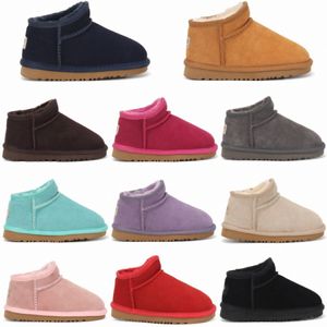 Enfants Australie Classique Uggi Bottes Filles Chaussures De Neige Designer Toddler Enfants Baskets Chaudes GS Bébé Enfant Jeunesse Boot Uggitys Wggs Fur Booties Chestnut Re V6PT #