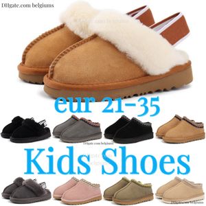 Kids ugglie Slippers Klassieke Australische Platform Slides Peuter Laarzen tasman Kinderen Winter Warm Klomp Jeugd Kid Pluizige Bont Schoenen Jongens Meisjes Slipper Bottes eur 21-35