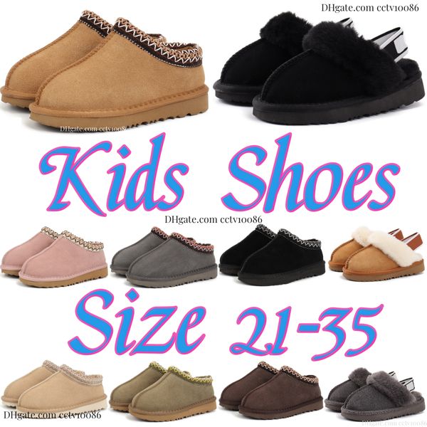 Zapatillas ugglie para niños Diapositivas de plataforma clásicas tasman Australie Botas para niños pequeños Zuecos cálidos de invierno para niños wgg Zapatos para niños jóvenes de piel esponjosa Tamaño de zapatilla para niños y niñas eur 21-35