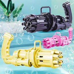 Pistola de burbujas Gatling automática para niños, juguetes de verano, máquina de burbujas de agua y jabón eléctrica para niños, juguetes de regalo fy4627 0426