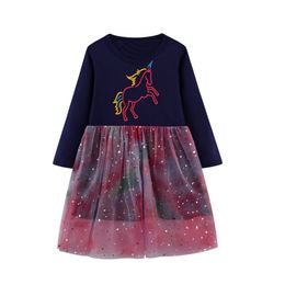 Enfants automne hiver robes pour filles paillettes princesse robe filles à manches longues fête bébé fille enfants vêtements