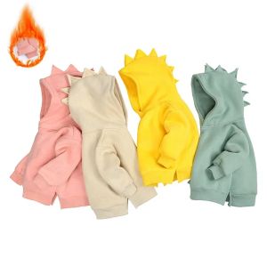 Kids Baby Boy Girl Vêtements Migne Bear Ear Fleece Sweat à capuche pour tout-petit sweat-shirt sweat-shirt pour enfants Vêtements de pull solide