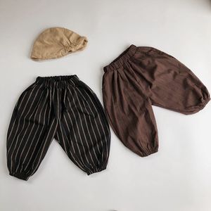 Enfants bébé garçons filles pantalons à rayures lâches vêtements pour enfants automne décontracté enfants Anti-moustique 210429