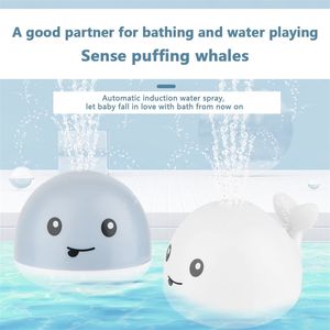 Niños bebé lindo dibujos animados ballena flotante rociado agua baño juguetes caño ducha rociador baño natación baño juguete 210712
