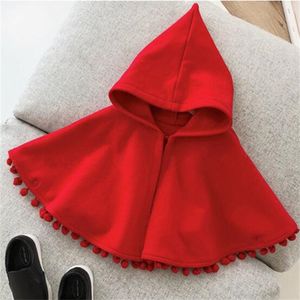 Niños Baby Girl Cloak Poncho Outwear Red Primavera Otoño Autumno Capa Juques de Capa Manto algodón Cardigan Cardigan Poncho Niños Ropa