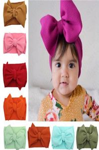 Kids Baby Girls Big Bow Turban Hair Band Wrap largeur Elastic Bandband Bandbands enveloppe 30 Couleurs solides