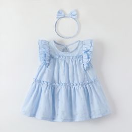 kinderen baby meisjes jurk zomer blauwe kleding Peuters Kleding BABY kindermeisjes paars roze zomerjurk